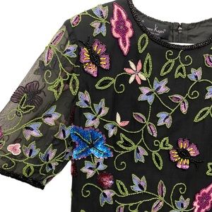 Vintage Laurence Kazar Silk Beaded and Embroidered Blouse